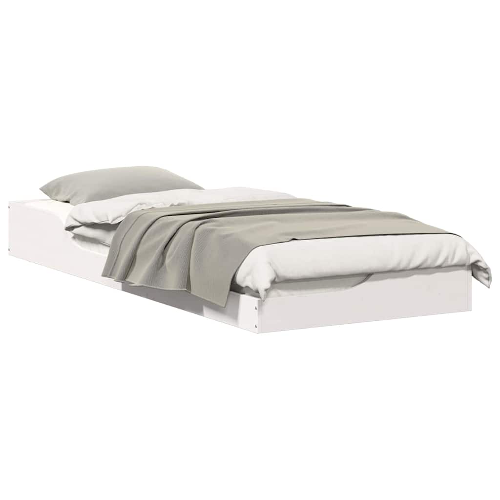 Bodenbettgestell Weiß 90 x 220 cm Massivholz Kiefer